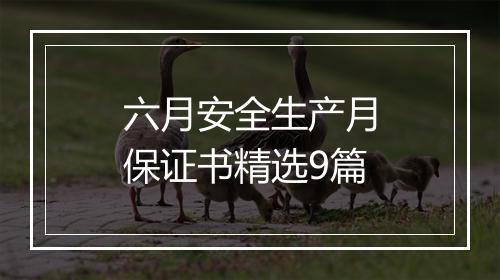六月安全生产月保证书精选9篇