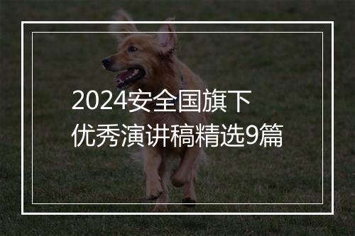 2024安全国旗下优秀演讲稿精选9篇