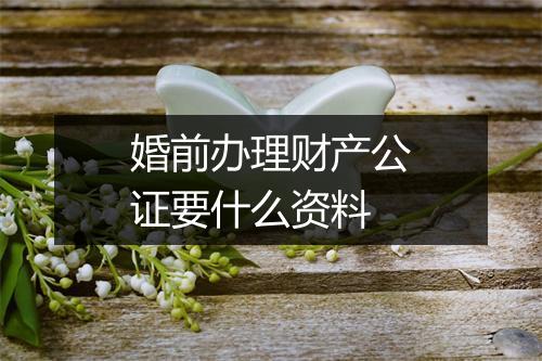 婚前办理财产公证要什么资料