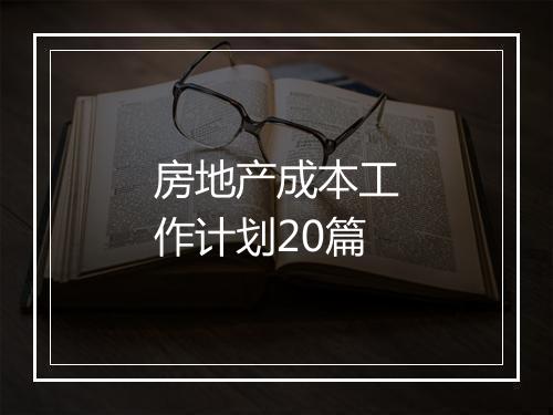 房地产成本工作计划20篇
