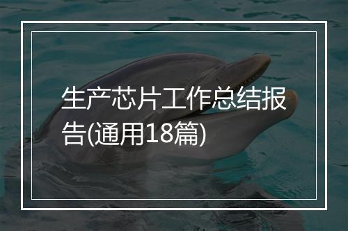 生产芯片工作总结报告(通用18篇)