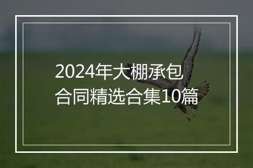 2024年大棚承包合同精选合集10篇