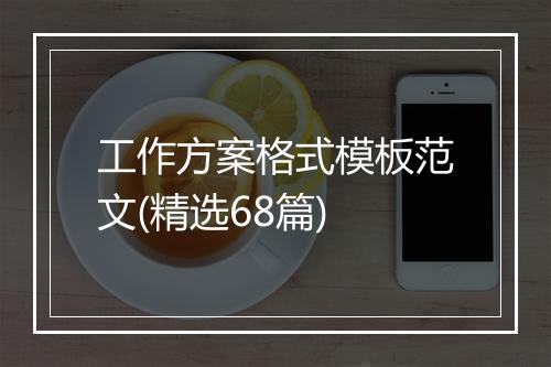 工作方案格式模板范文(精选68篇)