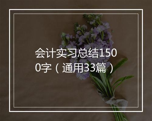 会计实习总结1500字（通用33篇）