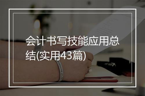 会计书写技能应用总结(实用43篇)