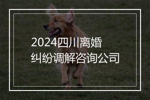 2024四川离婚纠纷调解咨询公司