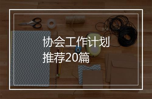 协会工作计划推荐20篇