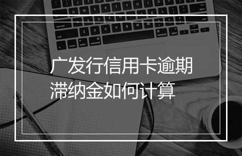 广发行信用卡逾期滞纳金如何计算