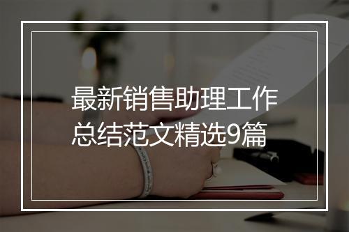 最新销售助理工作总结范文精选9篇