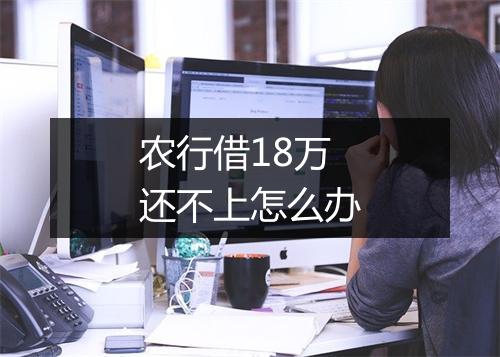 农行借18万还不上怎么办