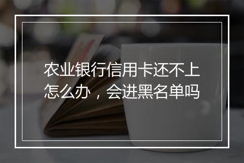农业银行信用卡还不上怎么办，会进黑名单吗
