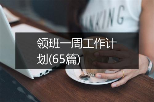 领班一周工作计划(65篇)