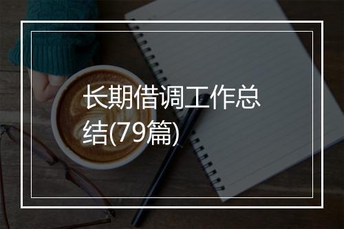 长期借调工作总结(79篇)