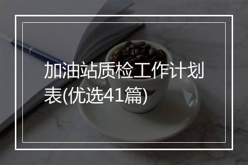 加油站质检工作计划表(优选41篇)
