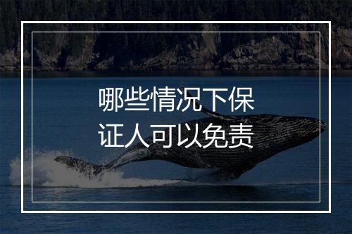 哪些情况下保证人可以免责