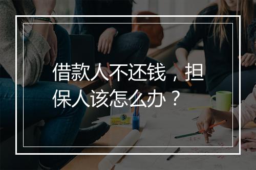借款人不还钱，担保人该怎么办？