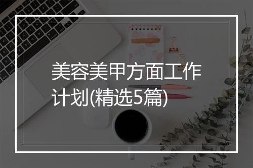美容美甲方面工作计划(精选5篇)