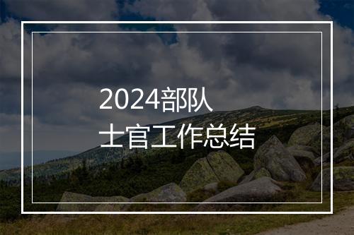 2024部队士官工作总结