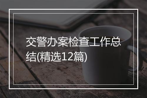 交警办案检查工作总结(精选12篇)