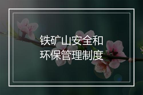 铁矿山安全和环保管理制度