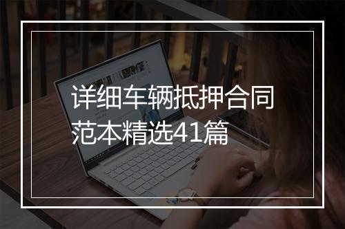 详细车辆抵押合同范本精选41篇