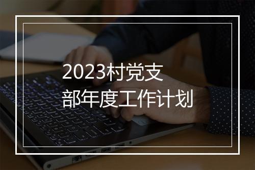 2023村党支部年度工作计划