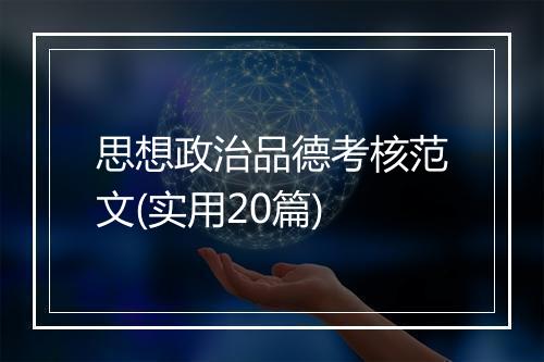 思想政治品德考核范文(实用20篇)
