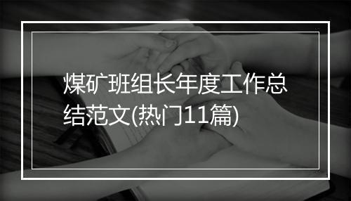 煤矿班组长年度工作总结范文(热门11篇)