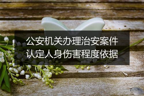 公安机关办理治安案件认定人身伤害程度依据