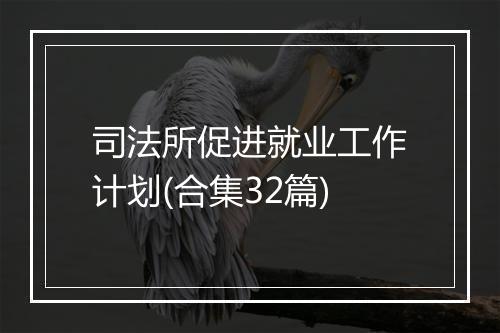 司法所促进就业工作计划(合集32篇)