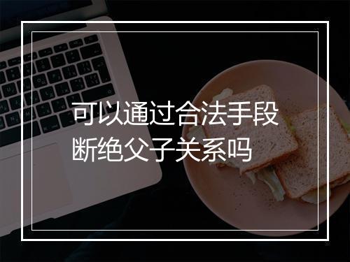 可以通过合法手段断绝父子关系吗