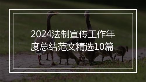 2024法制宣传工作年度总结范文精选10篇