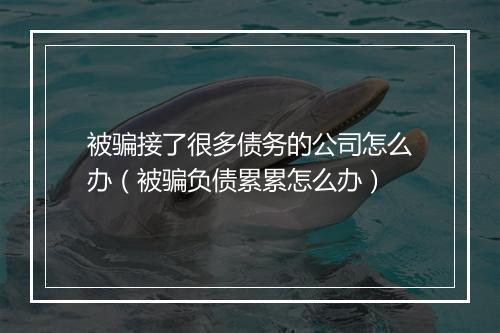 被骗接了很多债务的公司怎么办（被骗负债累累怎么办）