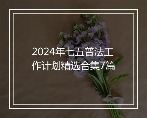 2024年七五普法工作计划精选合集7篇