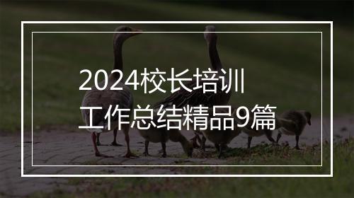 2024校长培训工作总结精品9篇