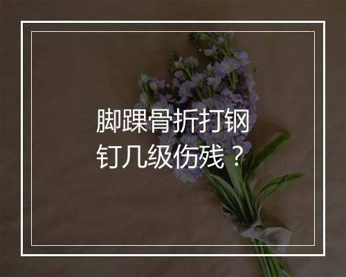 脚踝骨折打钢钉几级伤残？