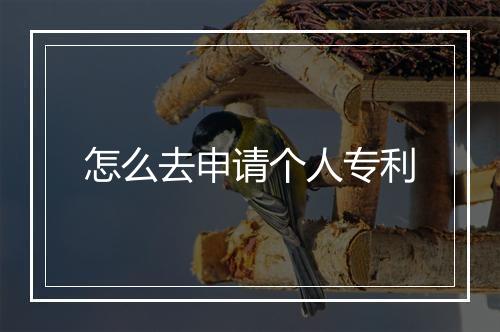 怎么去申请个人专利