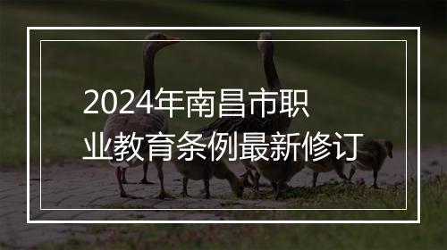 2024年南昌市职业教育条例最新修订