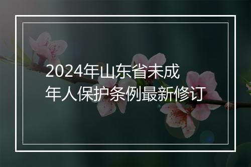 2024年山东省未成年人保护条例最新修订