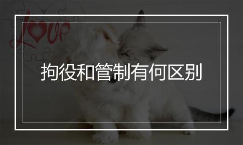 拘役和管制有何区别