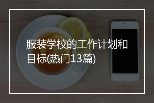 服装学校的工作计划和目标(热门13篇)