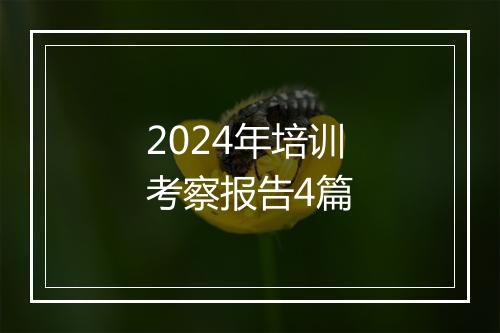 2024年培训考察报告4篇