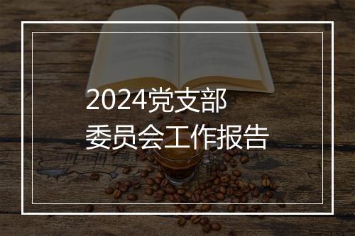 2024党支部委员会工作报告