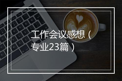 工作会议感想（专业23篇）
