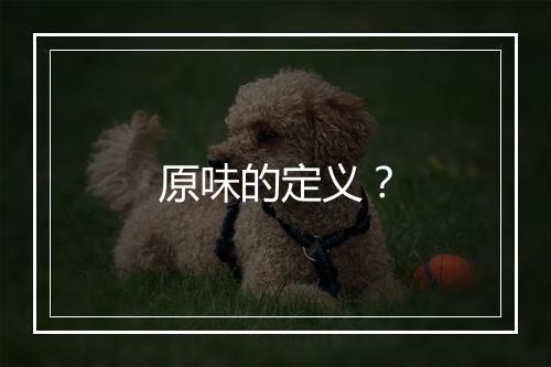 原味的定义？