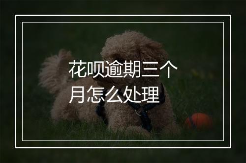 花呗逾期三个月怎么处理
