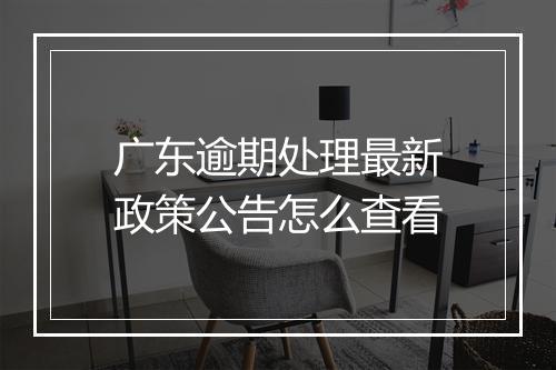 广东逾期处理最新政策公告怎么查看
