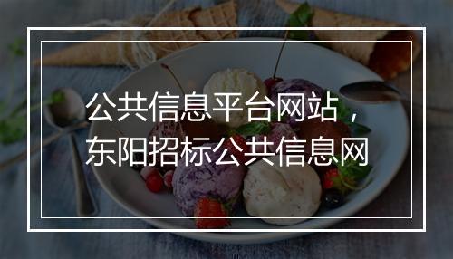 公共信息平台网站，东阳招标公共信息网
