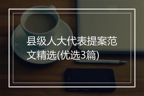 县级人大代表提案范文精选(优选3篇)