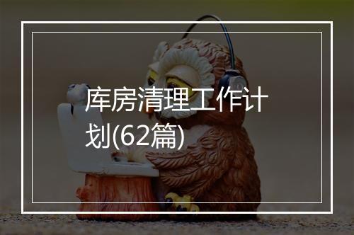 库房清理工作计划(62篇)